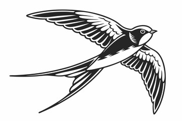 swallow sihouette black vector