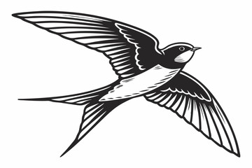 swallow sihouette black vector