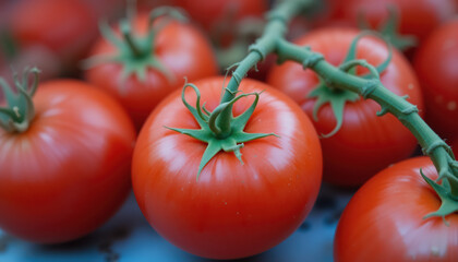A fresh tomatoes background with copy space. 