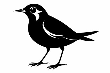lark bird sihouette black vector