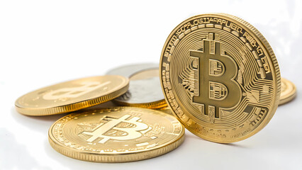 Bitcoin cryptocurrency digital money blockchain finance investment gold coin stock market concept