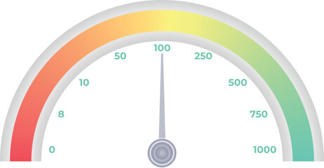 Fototapeta premium Speedometer multicolored Internet Speed icon isolated on transparent background. Futuristic speedometer of data transmission with grey arrow concept for web design. Illustration, vector. Isolated.