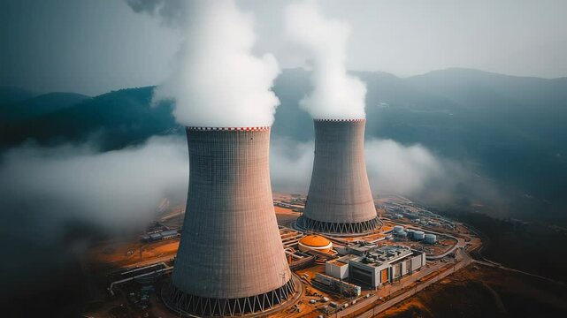 Nuclear power plant cooling tower energy radiation radioactive