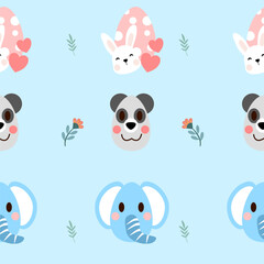 Seamless pattern easter with color easter eggs.