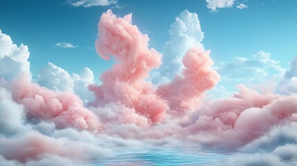 Pink clouds in the sky