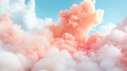 Pink and white clouds in the sky