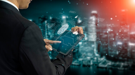 Biometric fingerprint identification and cybersecurity system ensuring secure access, identity...