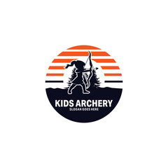 Archery kids Logo Template Design Vector