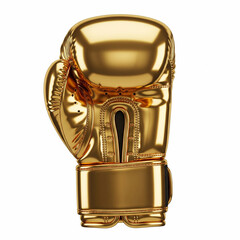 Golden boxing glove shiny metallic isolated