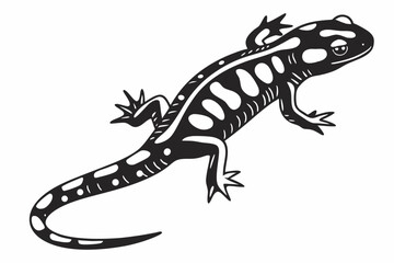 Naklejka premium fire salamander sihouette black vector