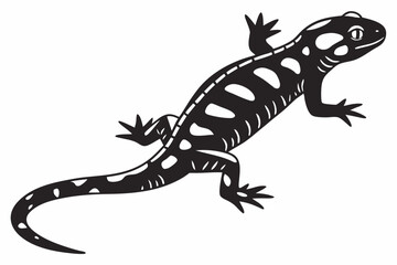 Naklejka premium fire salamander sihouette black vector