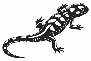 fire salamander sihouette black vector