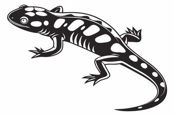 fire salamander sihouette black vector