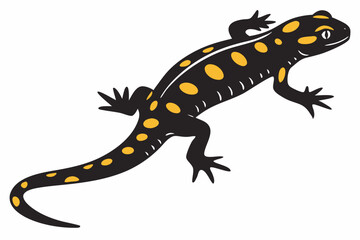 fire salamander sihouette black vector