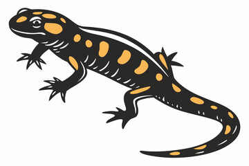fire salamander sihouette black vector