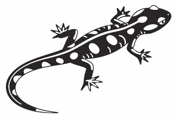 fire salamander sihouette black vector