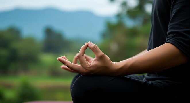 Person Meditating Outdoors