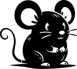  Black Mouse Silhouette Clipart Perfect for Halloween Decorations and Spooky Art Prints.
