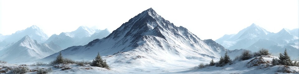 Fototapeta premium Snowy Mountain Range Landscape