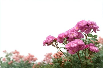 Fototapeta premium Pink Rose Flowers in Garden Setting