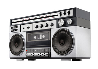Vintage cassette player on transparent background.. 3D illustration