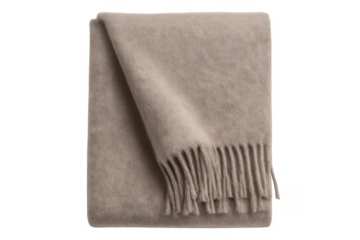 Soft beige fringed blanket draped elegantly, highlighting textural warmth and inviting home comfort