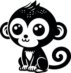  Jungle Monkey Silhouette Illustration for Wild Animal Lovers and Nature Themed Decor.