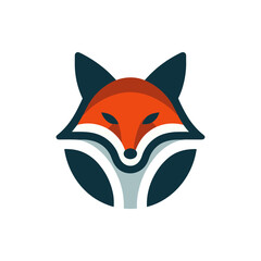 Stylized fox logo with vibrant colors, featuring a circular design and sharp details, ideal for branding