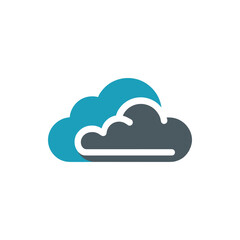 Abstract representation of clouds in varying shades of blue and grey, symbolizing weather concepts