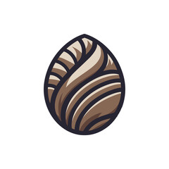 Intricate design of a stylized egg with swirling patterns, set against a clean background