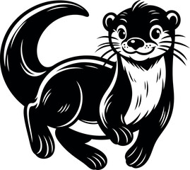 Otter Silhouette Clipart for Scrapbooking Digital Downloads and Nature Themed Decor.