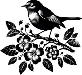 Majestic Robin on a Flowering Branch (4) [Converted].eps