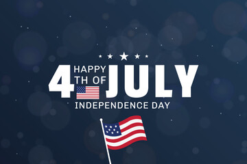 Dark 4th of July Poster with Bold Text and American Flag Graphics