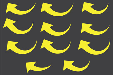 Curve Arrow up icons. Set of curve, Growth and rise increase arrows. Right and Left Vector up arrows. Arrow icon. Modern simple arrows. Set of arrows. Vector illustration.