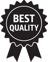 Best Quality award ribbon seal vector icon.