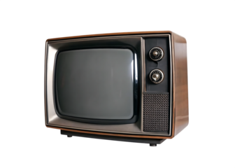  antique crt tv isolated on white background PNG ,AI GENERATED