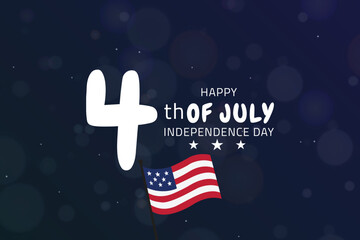 4th of July Celebration with Bold Typography and American Flag