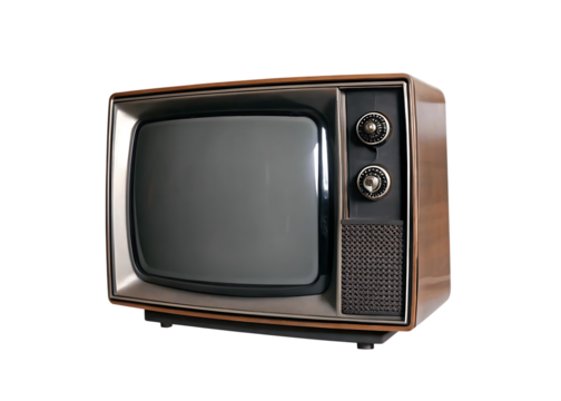  antique crt tv isolated on white background PNG ,AI GENERATED