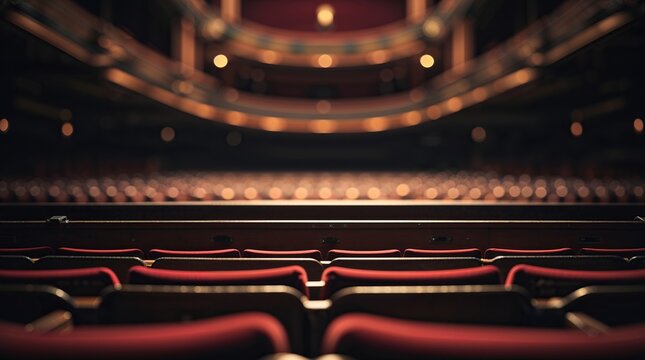 Empty theater with red seats showcasing an intimate atmosphere before the performance begins