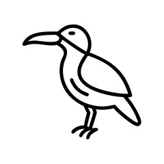 Bird icon in black line style on white background