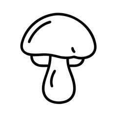 Mushroom icon in black line style on white background