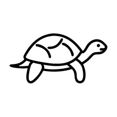 Turtle icon in black line style on white background