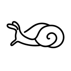 Snail icon in black line style on white background