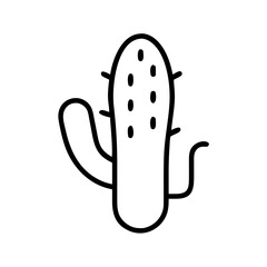 Cactus icon in black line style on white background