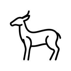 Antelope icon in black outline style on white background


