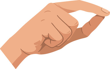 Human hand holding gesture showing small size or precision in natural skin tone vector illustration