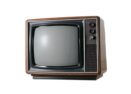  antique crt tv isolated on white background PNG ,AI GENERATED
