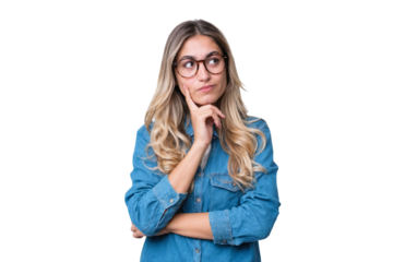 young woman with finger on lips