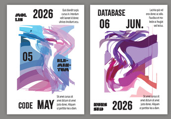 Flyer A4 Abstract Pastel Transparent Shapes Resembling Watercolor