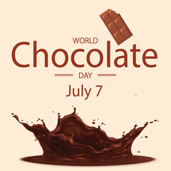 World Chocolate Day vector. Yummy Chocolate vector with chocolate day background.